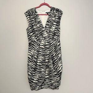 Black and white tulip mini dress